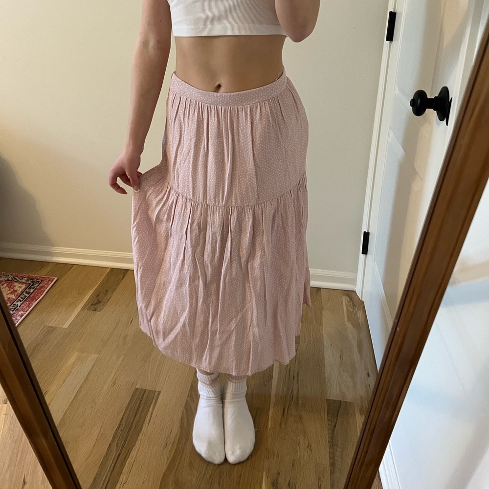 pink maxi skirt